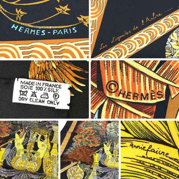 HERMES Black Silk Scarf - Picture 2 of 2